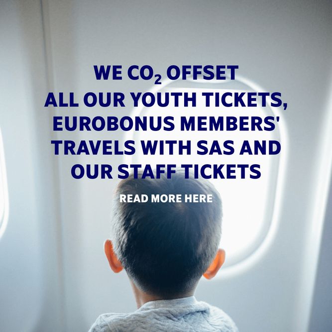 CO2 offset all youth tickets, Eurobonus members and staff tickets